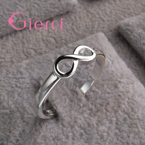 Top Quality Big Promotion 8 Shape 925 Sterling Silver Rings For Women Men Simple Style Jewelry Accessories Free Shipping - accessories4girls