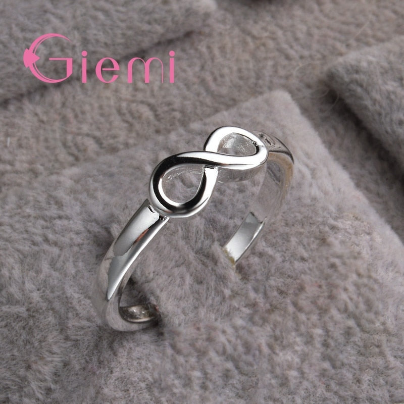 Top Quality Big Promotion 8 Shape 925 Sterling Silver Rings For Women Men Simple Style Jewelry Accessories Free Shipping - accessories4girls