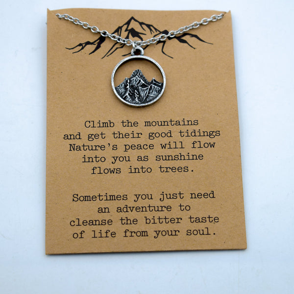 1pcs mountain are calling i must go mountain necklace advanture jewelry - accessories4girls
