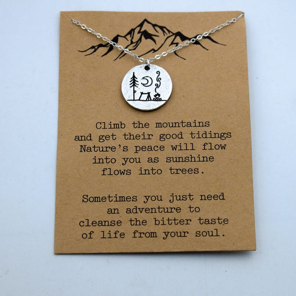 1pcs mountain are calling i must go mountain necklace advanture jewelry - accessories4girls
