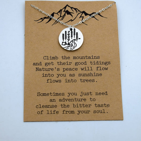 1pcs mountain are calling i must go mountain necklace advanture jewelry - accessories4girls
