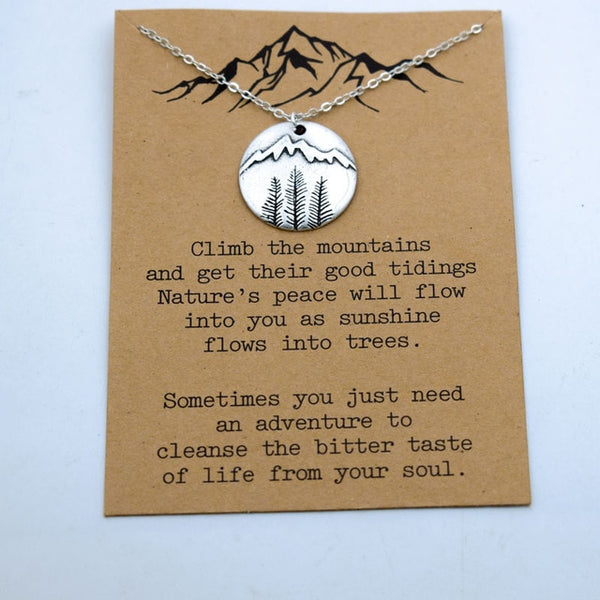 1pcs mountain are calling i must go mountain necklace advanture jewelry - accessories4girls