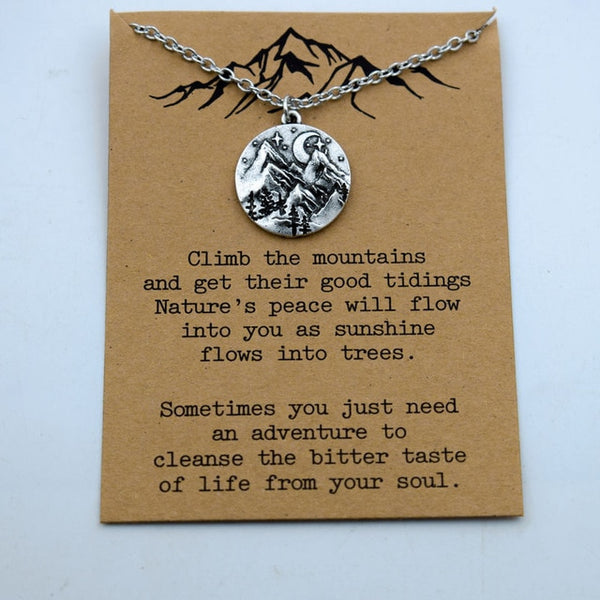 1pcs mountain are calling i must go mountain necklace advanture jewelry - accessories4girls