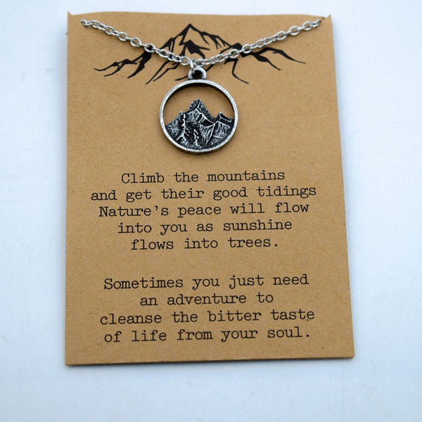 1pcs mountain are calling i must go mountain necklace advanture jewelry - accessories4girls