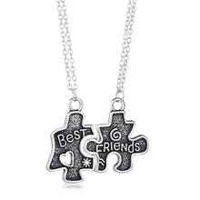 Load image into Gallery viewer, Romantic Couple Heart Clock Key Pendant Necklace For Women Ture  Love Two Detachable Necklaces - accessories4girls