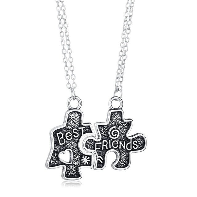 Romantic Couple Heart Clock Key Pendant Necklace For Women Ture  Love Two Detachable Necklaces - accessories4girls