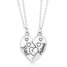 Load image into Gallery viewer, Romantic Couple Heart Clock Key Pendant Necklace For Women Ture  Love Two Detachable Necklaces - accessories4girls