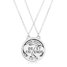 Load image into Gallery viewer, Romantic Couple Heart Clock Key Pendant Necklace For Women Ture  Love Two Detachable Necklaces - accessories4girls