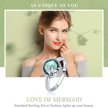 Load image into Gallery viewer, WOSTU Design Real 925 Sterling Silver Love of Mermaid Crystal Finger Rings For Women Original Jewelry Party Wedding Gift CQR361 - accessories4girls