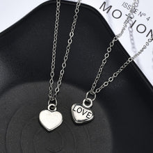 Load image into Gallery viewer, Romantic Couple Heart Clock Key Pendant Necklace For Women Ture  Love Two Detachable Necklaces - accessories4girls