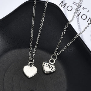 Romantic Couple Heart Clock Key Pendant Necklace For Women Ture  Love Two Detachable Necklaces - accessories4girls