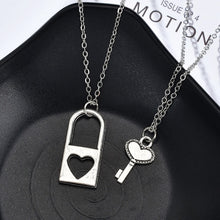 Load image into Gallery viewer, Romantic Couple Heart Clock Key Pendant Necklace For Women Ture  Love Two Detachable Necklaces - accessories4girls