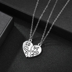 Romantic Couple Heart Clock Key Pendant Necklace For Women Ture  Love Two Detachable Necklaces - accessories4girls
