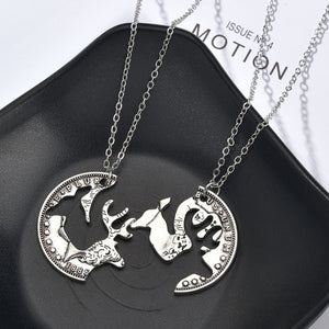Romantic Couple Heart Clock Key Pendant Necklace For Women Ture  Love Two Detachable Necklaces - accessories4girls