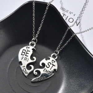 Romantic Couple Heart Clock Key Pendant Necklace For Women Ture  Love Two Detachable Necklaces - accessories4girls