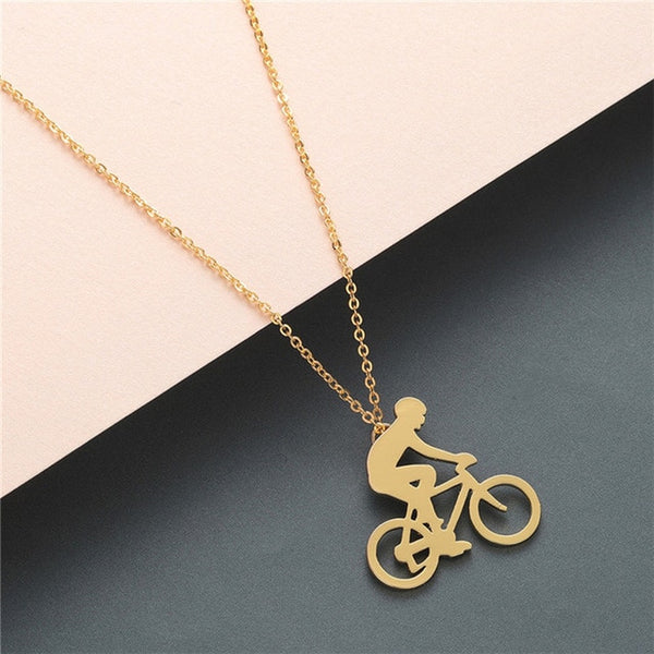 Boho Statement Necklace Women Stainless Steel Jewelry Wolf Phoenix Yoga Ballet Sports Gold Chain Necklace Pendant Girls Gift - accessories4girls