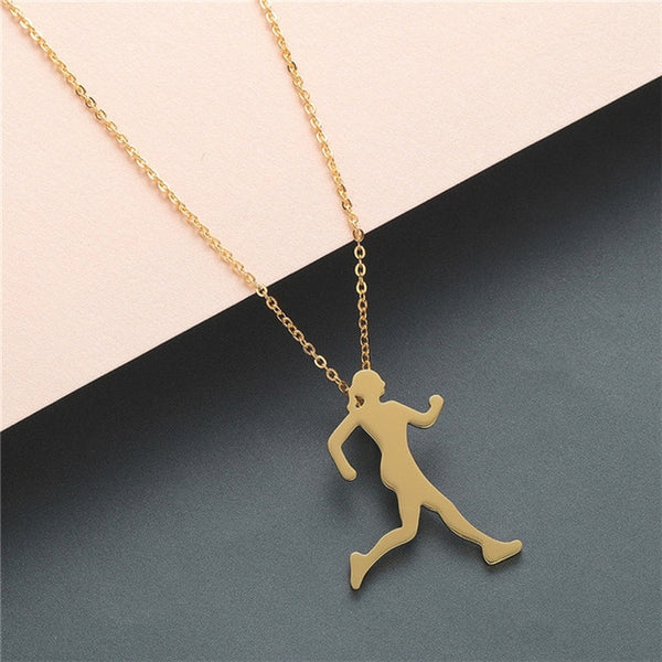 Boho Statement Necklace Women Stainless Steel Jewelry Wolf Phoenix Yoga Ballet Sports Gold Chain Necklace Pendant Girls Gift - accessories4girls