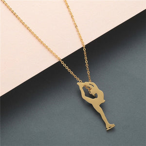Boho Statement Necklace Women Stainless Steel Jewelry Wolf Phoenix Yoga Ballet Sports Gold Chain Necklace Pendant Girls Gift - accessories4girls