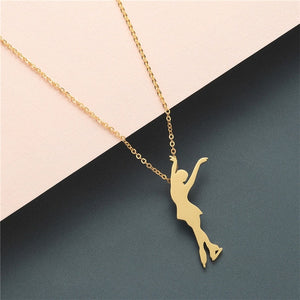 Boho Statement Necklace Women Stainless Steel Jewelry Wolf Phoenix Yoga Ballet Sports Gold Chain Necklace Pendant Girls Gift - accessories4girls