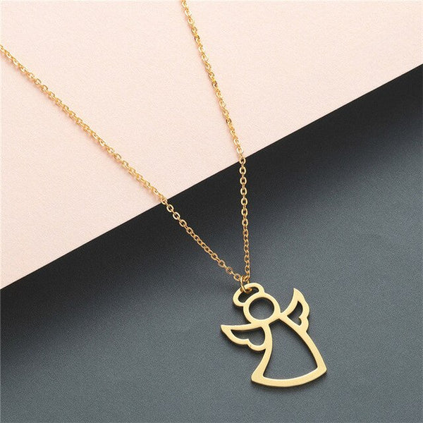 Boho Statement Necklace Women Stainless Steel Jewelry Wolf Phoenix Yoga Ballet Sports Gold Chain Necklace Pendant Girls Gift - accessories4girls