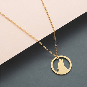 Boho Statement Necklace Women Stainless Steel Jewelry Wolf Phoenix Yoga Ballet Sports Gold Chain Necklace Pendant Girls Gift - accessories4girls