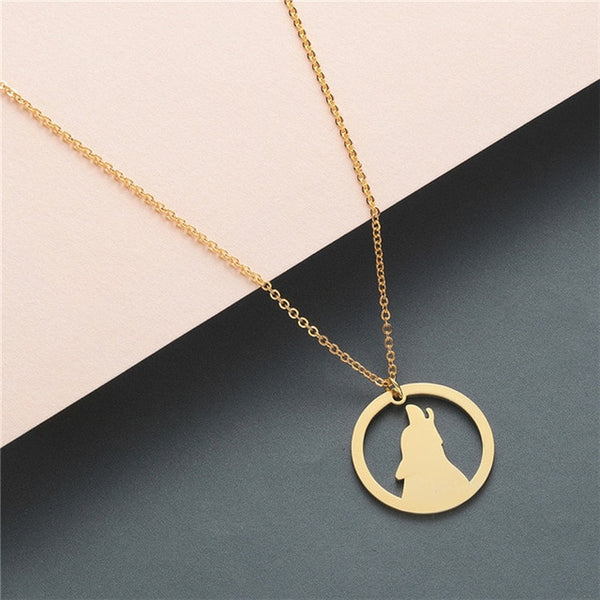 Boho Statement Necklace Women Stainless Steel Jewelry Wolf Phoenix Yoga Ballet Sports Gold Chain Necklace Pendant Girls Gift - accessories4girls