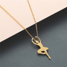 Load image into Gallery viewer, Boho Statement Necklace Women Stainless Steel Jewelry Wolf Phoenix Yoga Ballet Sports Gold Chain Necklace Pendant Girls Gift - accessories4girls