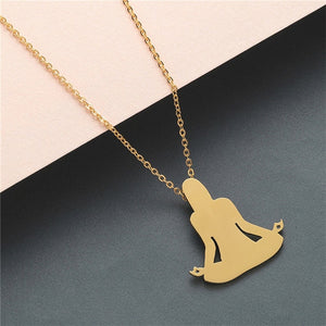 Boho Statement Necklace Women Stainless Steel Jewelry Wolf Phoenix Yoga Ballet Sports Gold Chain Necklace Pendant Girls Gift - accessories4girls