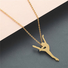 Load image into Gallery viewer, Boho Statement Necklace Women Stainless Steel Jewelry Wolf Phoenix Yoga Ballet Sports Gold Chain Necklace Pendant Girls Gift - accessories4girls