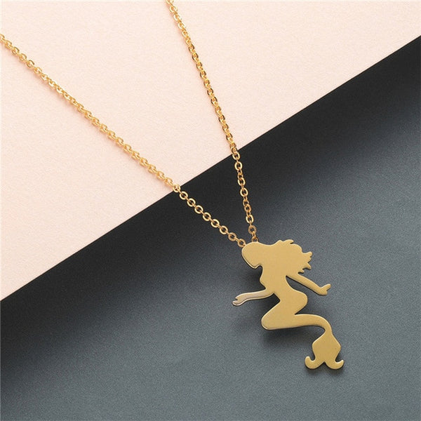 Boho Statement Necklace Women Stainless Steel Jewelry Wolf Phoenix Yoga Ballet Sports Gold Chain Necklace Pendant Girls Gift - accessories4girls