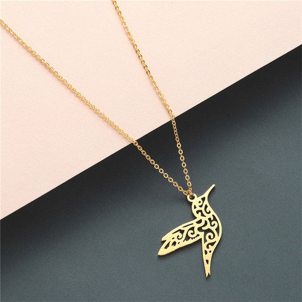 Boho Statement Necklace Women Stainless Steel Jewelry Wolf Phoenix Yoga Ballet Sports Gold Chain Necklace Pendant Girls Gift - accessories4girls