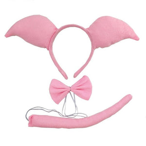 3 Pcs/set Halloween Headwear Piggy Headband Bow Tie Set Masquerade - accessories4girls