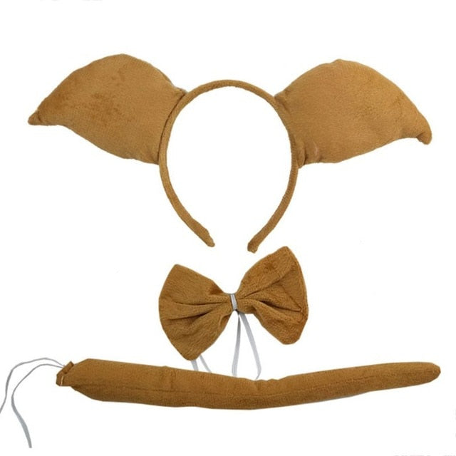 3 Pcs/set Halloween Headwear Piggy Headband Bow Tie Set Masquerade - accessories4girls