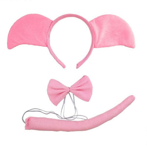 3 Pcs/set Halloween Headwear Piggy Headband Bow Tie Set Masquerade - accessories4girls