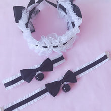 Load image into Gallery viewer, Handmade Sweet Black Lolita Lace Hairbands Bell Big Bow Headband - accessories4girls
