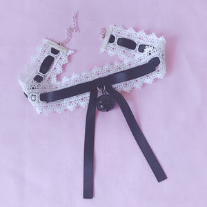Handmade Sweet Black Lolita Lace Hairbands Bell Big Bow Headband - accessories4girls