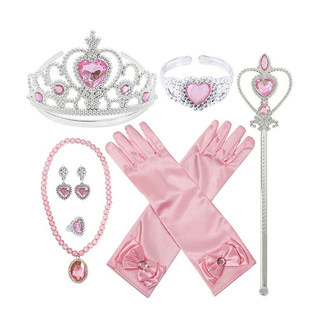 7pcs/set Princess Elsa Anna cosplay Dress Up Accessories For Girl Kids - accessories4girls