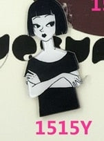 Cartoon Badges Fashion girl icon Acrylic Brooch - accessories4girls