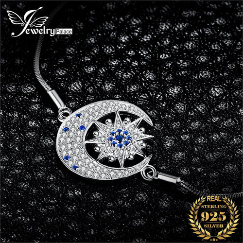 Moon Star Created Spinel Bangles Bolo Bracelet 925 Sterling Silver - accessories4girls