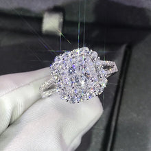 Load image into Gallery viewer, Luxury Sparkly Big Stone Zircon Silver Ring For Women Engagement Wedding - accessories4girls