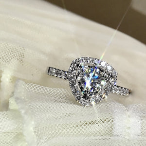 Luxury Sparkly Big Stone Zircon Silver Ring For Women Engagement Wedding - accessories4girls