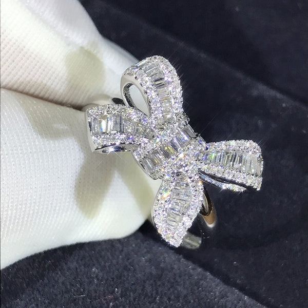 Luxury Sparkly Big Stone Zircon Silver Ring For Women Engagement Wedding - accessories4girls
