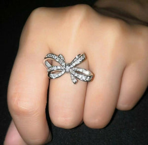 Luxury Sparkly Big Stone Zircon Silver Ring For Women Engagement Wedding - accessories4girls