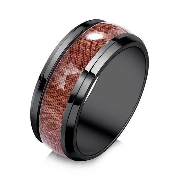 Jiayiqi Rings Stainless Steel Wood Grain Fashion Women Rings Male Jewelry Gifts - accessories4girls