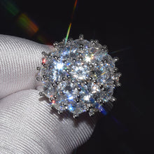 Load image into Gallery viewer, Flower Shape Big Zircon Bling Silver Ring - accessories4girls