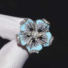 Load image into Gallery viewer, Flower Shape Big Zircon Bling Silver Ring - accessories4girls