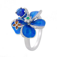 Load image into Gallery viewer, Flower Shape Big Zircon Bling Silver Ring - accessories4girls