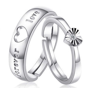 Love Heart Wedding Party Engagement Ring Set - accessories4girls