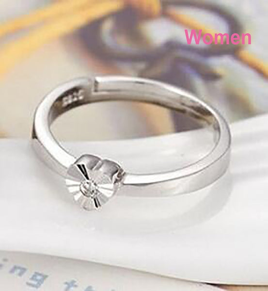 Love Heart Wedding Party Engagement Ring Set - accessories4girls