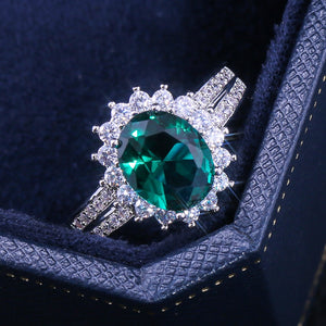 Romantic Wedding Rings Luxury Flower Shaped - accessories4girls